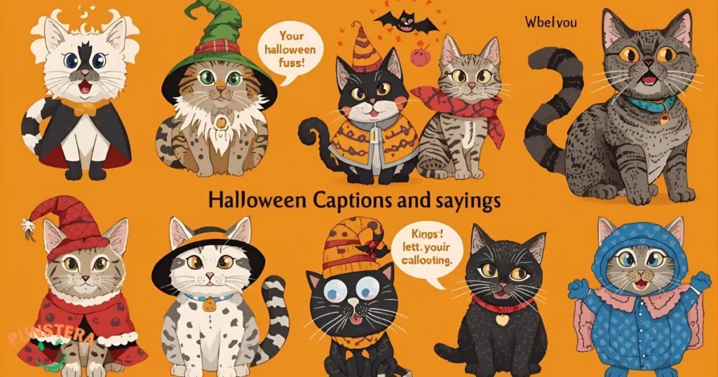 Halloween Cat Puns Captions and Sayings